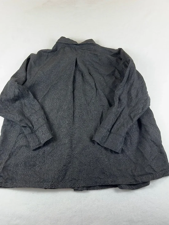 J. Jill Women's Black Button Front Lagenlook Linen Jacket Size XL - Picture 5 of 9